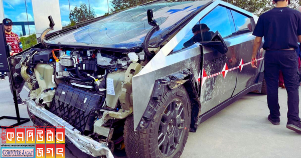 টেসলার সাইবারট্রাক দুর্ঘটনার কবলে