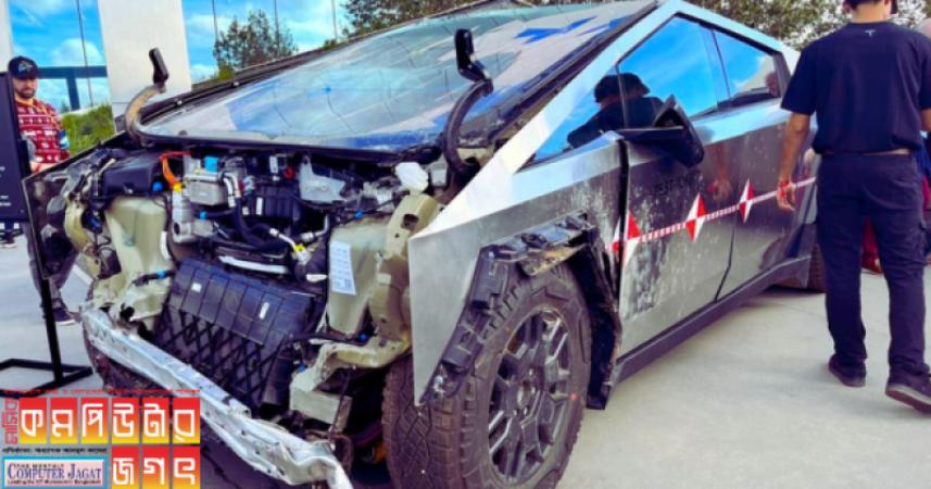 টেসলার সাইবারট্রাক দুর্ঘটনার কবলে