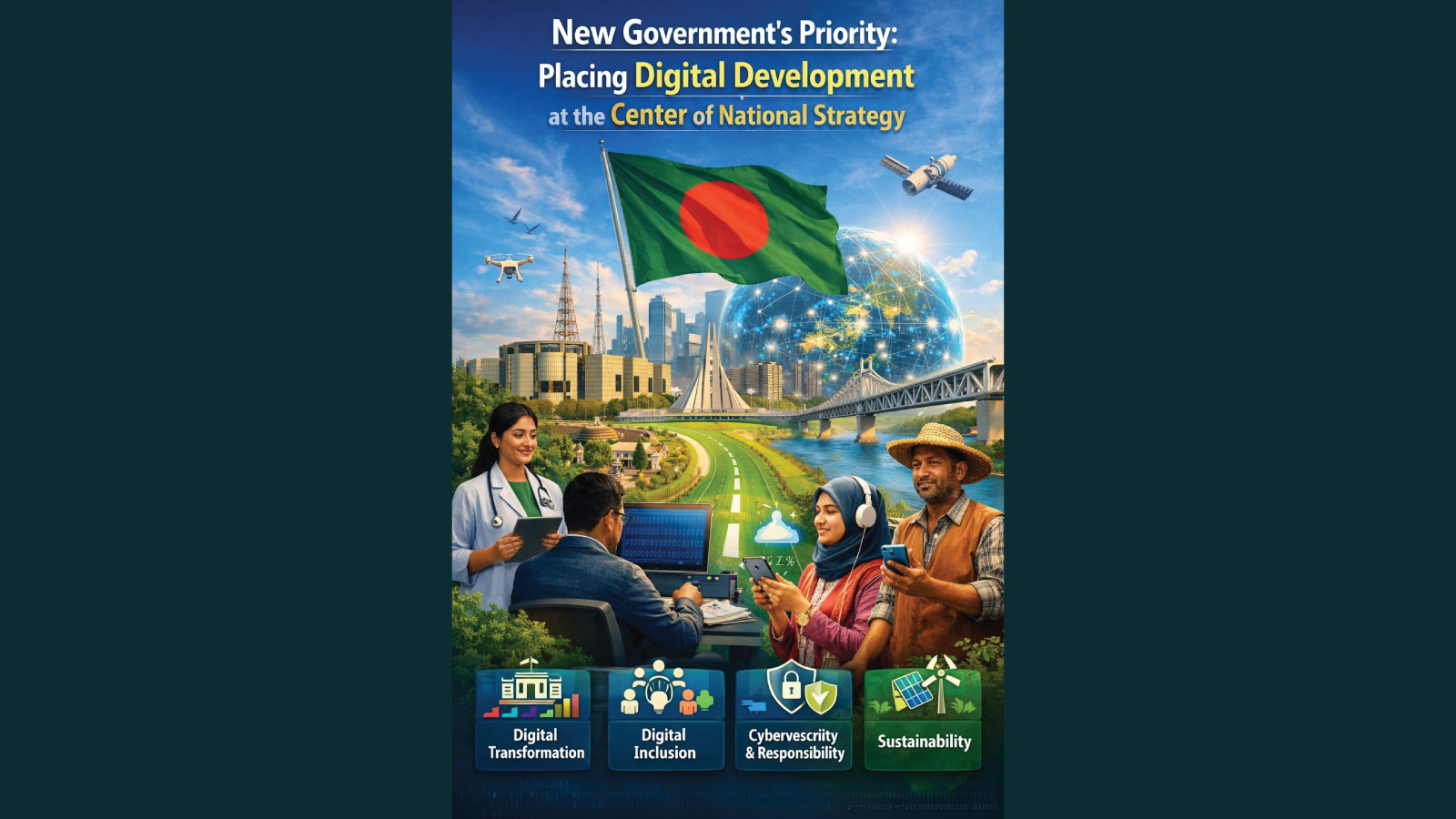 নতুন সরকারের অগ্রাধিকার: ডিজিটাল উন্নয়নকে রাষ্ট্রীয় কৌশলের কেন্দ্রবিন্দুতে স্থাপন